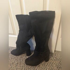 Rue21 Black Over the Knee Boots with Buckle
